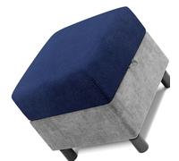 Square Ottoman Cover 50x50 60x60 80x80 Stretch Footstool Slipcovers, Soft Protector Pouffe Cover Only, Removable Washable with Elastic Bottom(Navy Blue,40 x 40 cm)