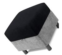 Square Ottoman Cover 50x50 60x60 80x80 Stretch Footstool Slipcovers, Soft Protector Pouffe Cover Only, Removable Washable with Elastic Bottom(Black,65 x 65 cm)
