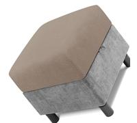 Square Ottoman Cover 50x50 60x60 80x80 Stretch Footstool Slipcovers, Soft Protector Pouffe Cover Only, Removable Washable with Elastic Bottom(Taupe,50 x 50 cm)