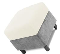 Square Ottoman Cover 50x50 60x60 80x80 Stretch Footstool Slipcovers, Soft Protector Pouffe Cover Only, Removable Washable with Elastic Bottom(Beige,50 x 50 cm)