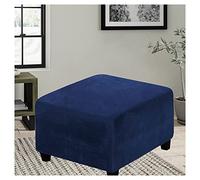 Square Ottoman Cover Stretch Stool Slipcover, Soft Velvet/Jacquard Ottoman Footstool Protect Anti-Slip Foot Stool Covers Pouffe Cover With Elastic Bottom, Washable ( Color : #17 , Size : 80x80cm/32x32