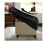 Square Ottoman Covers Folding Storage Stool Slipcovers Furniture Protector Form Fit with Elastic Bottom Stretch High Spandex Small Checks (#3 XL)