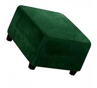 Square Ottoman Slipcover Velvet Small/Medium/Large Stretch Ottoman Cover Slipcover for Wingback Chair Stool Protector cover/Sofa Leather Storage Footstool (Color : Dark green, Size : 33-45cm)
