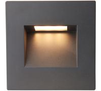 Square Outdoor Pathway Guide Light - 1.5W Indirect CCT LED Module - Black Polycarbonate Bezel - IP65 Rated - Colour Changing Technology - Wall Mounted Guide Downlight