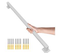 Square Outdoor Safety Grab Rail - Wrought Iron il with Wall Holders & Screws - Ideal for Indoor/Outdoor Stairways - Available in 1m to 2.5m Lengths (12ft/360cm)