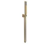 Square Outlet Elbow, Parking Bracket & Shower Handset - Brushed Brass