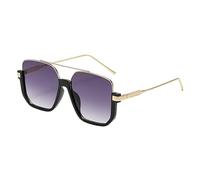 Square Oversized Sunglasses for Women Men Semi-Rimless Glasses 70s Trendy Stylish Shades Ncb471 (Dark Gray, 14.4cm)