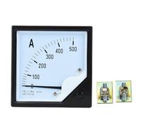 Square Panel Ammeter Gauge 500A, Current Meter with Class 1.5 Accuracy, High Precision Current Tester for Industrial Control Systems, Compact and Lightweight Design for Easy Instal