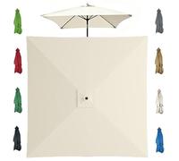 Square Patio Umbrella Canopy 6.5/8/8.8/9.8ft Yard Parasol Replacement Top Fabric, 4/8 Ribs Parasol Replacement Cloth For Pool Beach(Off-white,2.5x2.5m/8ftx8ft)