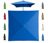 Square Patio Umbrella Canopy 6.5/8/8.8/9.8ft Yard Parasol Replacement Top Fabric, 4/8 Ribs Parasol Replacement Cloth For Pool Beach(Blue,2.7x2.7m/8.8ftx8.8ft)