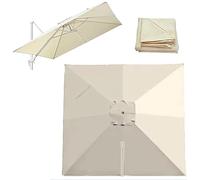 Square Patio Umbrella Canopy, 8 Rib Cantilever Umbrella Replacement Top Cover, Suitable for Backyard Markets, UV Protection(Beige,2.5x2.5m(8x8ft))