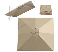 Square Patio Umbrella Canopy, 8 Rib Cantilever Umbrella Replacement Top Cover, Suitable for Backyard Markets, UV Protection(Brown,3x3m(10x10ft))