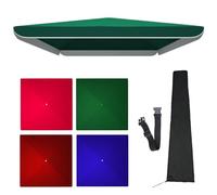 Square Patio Umbrella Canopy Replacement Double Layer Thickened Oxford Polyester Waterproof UV Protection Outdoor Market Stall Garden Parasol Top Cover(Green,3.2x2.5m(10.4X8.2f))