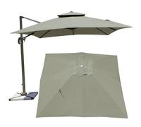 Square Patio Umbrella Canopy Replacement for Hanging Offset Cantilever Outdoor Umbrella 8 Ribs 3x3M-2.5x2.5m Backyard Garden Beach Yard Table Cover(Canopy ONLY) (Top color,2.45×2.45M(8.2ft×8.2))