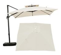 Square Patio Umbrella Canopy Replacement for Hanging Offset Cantilever Outdoor Umbrella 8 Ribs 3x3M-2.5x2.5m Backyard Garden Beach Yard Table Cover(Canopy ONLY) (off white,2.45×2.45M(8.2ft×8.2))