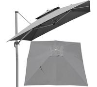 Square Patio Umbrella Canopy Replacement for Hanging Offset Cantilever Outdoor Umbrella 8 Ribs 3x3M-2.5x2.5m Gray Color Backyard Garden Beach Yard Table Cover (Grey,2.5×2.5M(8.2ft×8.2))