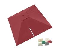 Square Patio Umbrella Replacement Canopy 2.5x2.5m/8x8ft 3x3m 4x3m - Red Sunshade for Outdoor GardenUV-Resistant Waterproof Cover for Deck or Terrace