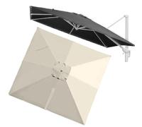 Square Patio Umbrella Replacement Canopy 250x250cm 4x3m (13x9.8ft) Garden Umbrella Fabric for Market & Cantilever Umbrellas 8 Ribs Beige Color