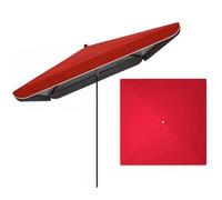 Square Patio Umbrella Replacement Canopy 4-Rib Cover for Gazebo Courtyard Pool Market - Red 2.5x2.5m/8.2x8.2ft Outdoor Shade Solution