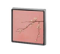 Square Pearl And Peach Brooch Classic Mini Pin 0.7 Inch Aluminum Alloy Lapel Pin Personalized Button Badge for Backpack Hat Suit Jacket Clothing Decoration