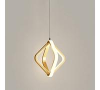 Square Pendant Lamp LED Kitchen Island Lighting Fixture, Modern Mini Hanging Chandelier 18W Dining Table Light Fixture, Bedroom Bedside Single Head Drop Ceiling Lamps Chaser of Light