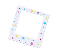 Square Photo Frame Display Stand Unique Pattern for Instants Photo Showcase Easy Mounting on Metal Surfaces Square