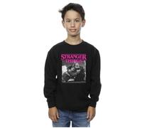 Square Photo With Pink Logo Sweatshirt Stranger Things Black 12-13 Years