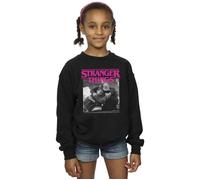 Square Photo With Pink Logo Sweatshirt Stranger Things Black 7-8 Years