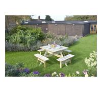 Rowlinson 8-Seater Square Picnic Table, Brown