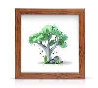 Square Picture Frame/Poster frame for wall mount and freestanding by convenient2you (Walnut, 4x4 Inch)