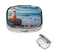 Square Pill Box 2 Compartments Metal Pill Box Handbag Pocket Pill Box Portable Metal Pill Box for Medicine Vitamin Fish Oil Unique Gift