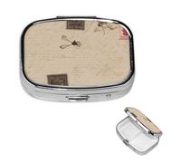 Square Pill Box Old Fashioned Mail Pill Case for Purse & Pocket 3 Compartment Pill Organizer Portable Travel Pillbox Medicine Pill Holder Container for Daily Vitamin Cod Liver Oil Storage