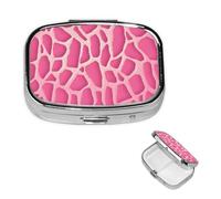 Square Pill Case for Purse or Pocket 2 Compartment Medicine Pill Box Portable Small Pill Organizer Giraffe Texture Pillbox Travel Medicine Vitamin Cod Liver Oil Storage Box
