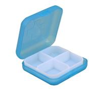 Square Pill Organizer Clear Segmented Click Close Ring Case