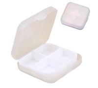 Square Pill Organizer - Daily Pill Box Organizer,Four-Compartment Medicine Box, Close Portable Container Clear for Pocket Medicine Supplements Travel