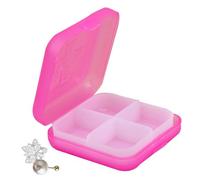 Square Pill Organizer | Daily Pill Box Organizer | Travel Pill Organizer, Medicine Organizer Box, Portable Four-Compartment Clear Snap Close Pill Container for Pocket, Purse