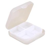 Square Pill Organizer | Travel Daily Pill Box Organizer | Portable Close Four-Compartment Ring Case, Container for Pocket Purse Fish Oils Medicine Supplements Travel