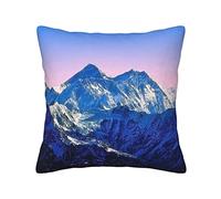 Square Pillow Case, Snowy Mountain Scene Under The Sky Cushion Covers 45cm x 45cm, Home Decor Pillowcase(only pillowcase,no pillow core)