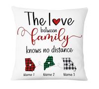 Square Pillowcase Pillow Cushion Cover The Love Between Family Knows No Distance - For Family Mom Dad From Kids Custom Names Distance Relationship Gifts