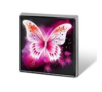 Square Pink Butterfly Brooch Classic Mini Pin 0.7 Inch Aluminum Alloy Lapel Pin Personalized Button Badge for Backpack Hat Suit Jacket Clothing Decoration