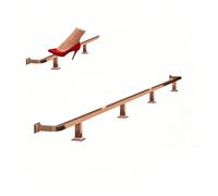 Square Pipe Foot Rest for Bar Counter, Floor-Standing Footrest Rail with Brackets & Installation Kit, Suitable for Basement Pub Kick Bar(Rose Gold,3m)