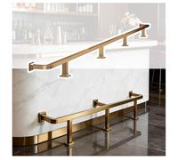 Square Pipe Foot Rest for Bar Counter, Floor-Standing Footrest Rail with Brackets & Installation Kit, Suitable for Basement Pub Kick Bar(Gold,4m)