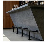 Square Pipe Foot Rest for Bar Counter, Floor-Standing Footrest Rail with Brackets & Installation Kit, Suitable for Basement Pub Kick Bar(Black,1m)