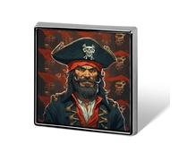 Square Pirate Captain Brooch Classic Mini Pin 0.7 Inch Aluminum Alloy Lapel Pin Personalized Button Badge for Backpack Hat Suit Jacket Clothing Decoration