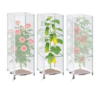 Square Plant Protector, Anti Gnat Plant Protective Cover, Cover with Zipper and Drawstring, Mesh Cage with Breathable Material, Garden Protector for Bird Cat Fruit Vegetable Flower Tomato Garden