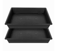 Square Plant Saucer 12 Inch 2 Pack 6 8 10 12 14 16 18 20 Inch, Plant Trays for Pots Heavy Duty Plastic Plant Saucers for Indoors Outdoors, Flower Pot No Holes Plant Drip Trays