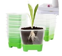 Square Planting Pots - 10pcs Nursery Plant Containers, Silicone Base Seedling planter | Gardening Transplant Starter Pots for Indoor Outdoor Balcony Patio Greenhouse Home Growers