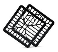 Square Plastic Drain Cover (6'' X 6'') | Gully Grate Cover for Drains | Outdoor Drain Tidy Cover to Stop Leaves | Outside Square Grid Gutter Covers (2)