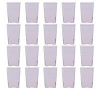 Square Plastic Plant Pots with Drainage and Stackable Design for Outdoor For Balcony and Patio Gardens, Built to Withstand Weather (White)