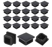 Square Plastic Plugs 20PCS 30mm x 30mm Black Tube Inner End Caps,End Cover Caps for Furniture,Tables,Desks,Chairs Bed